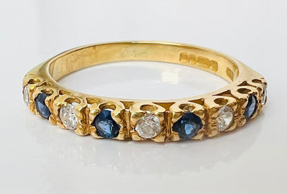 Vintage 18ct Gold Sapphire & Diamond Ring