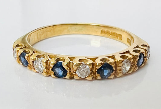 Vintage 18ct Gold Sapphire & Diamond Ring