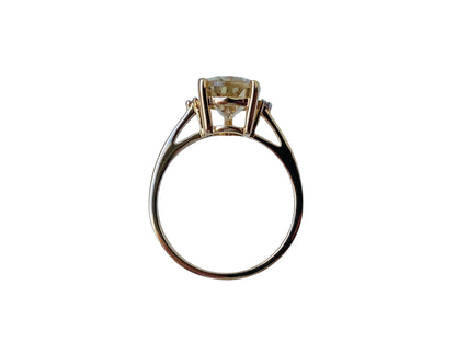 9ct Gold Lemon Quartz & Diamond Ring