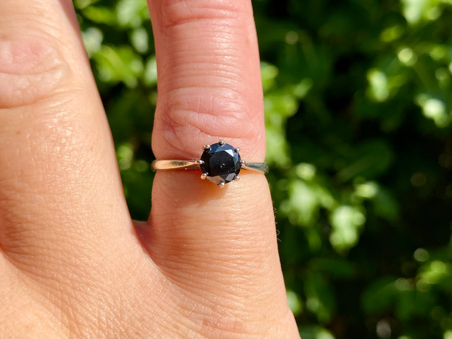 9ct Gold Black 0.75ct Diamond Solitaire Ring