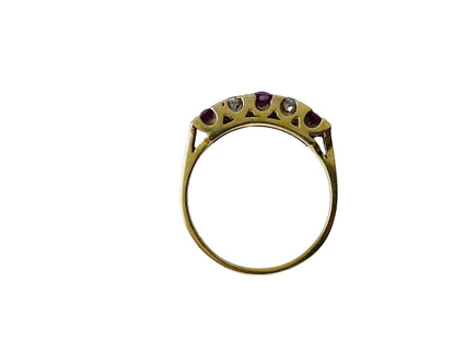 Vintage 18ct Gold Ruby & Diamond Ring
