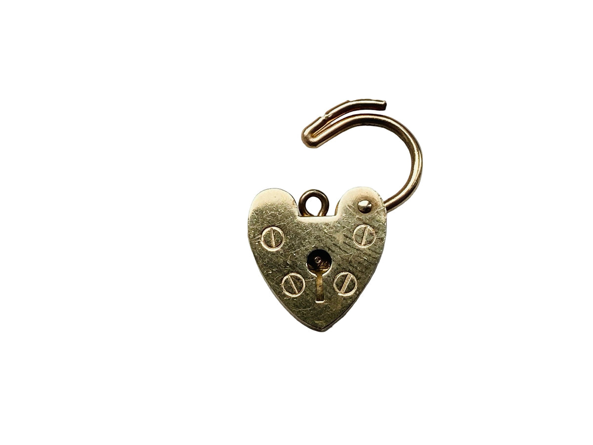 Vintage 9ct Gold Heart Padlock Clasp