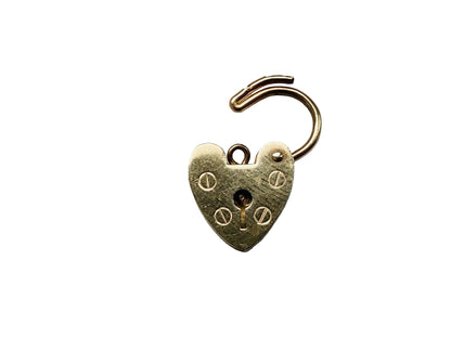 Vintage 9ct Gold Heart Padlock Clasp