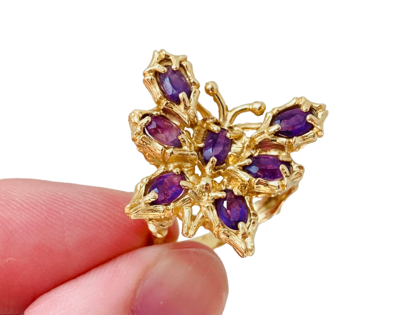 14ct Gold Amethyst Butterfly Ring