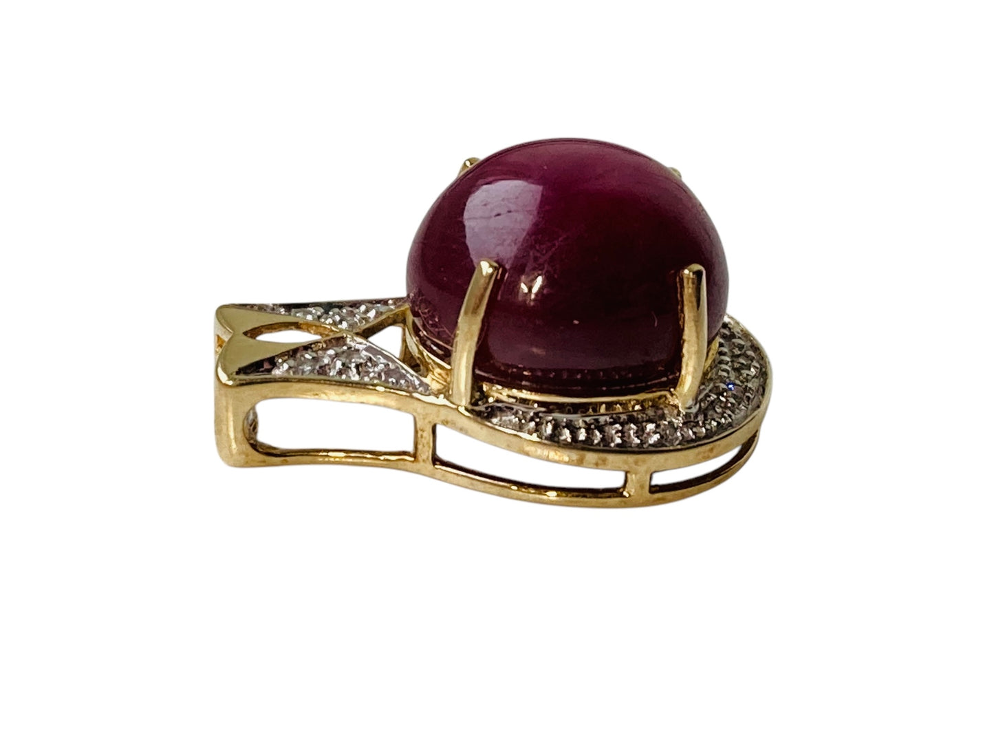 9ct Gold Ruby & Diamond Pendant