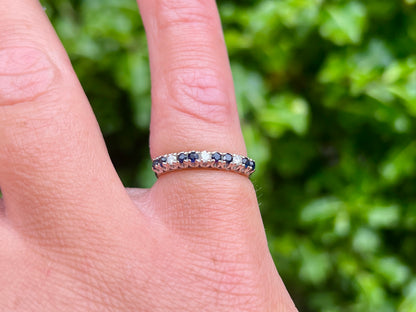 Vintage 9ct Gold Sapphire & Diamond Ring