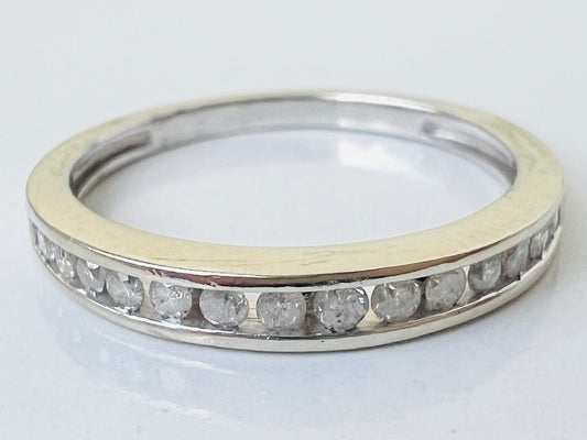 9ct Gold Diamond Band Stacking Ring