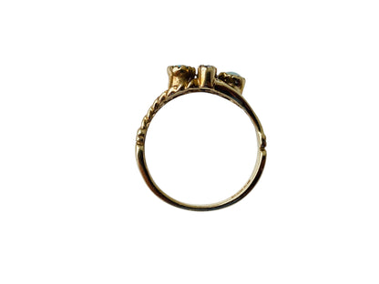 Vintage 9ct Gold Opal & Sapphire Ring