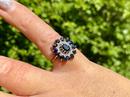 9ct Gold Sapphire & Diamond Ring