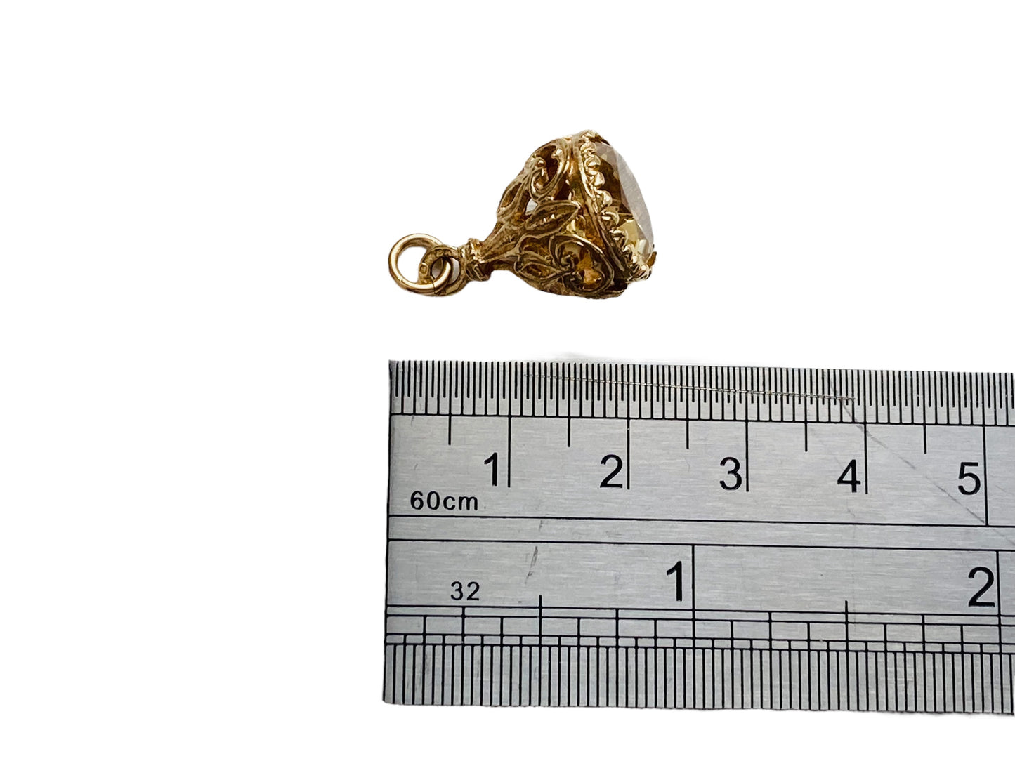 Vintage 9ct Gold Citrine Pendant