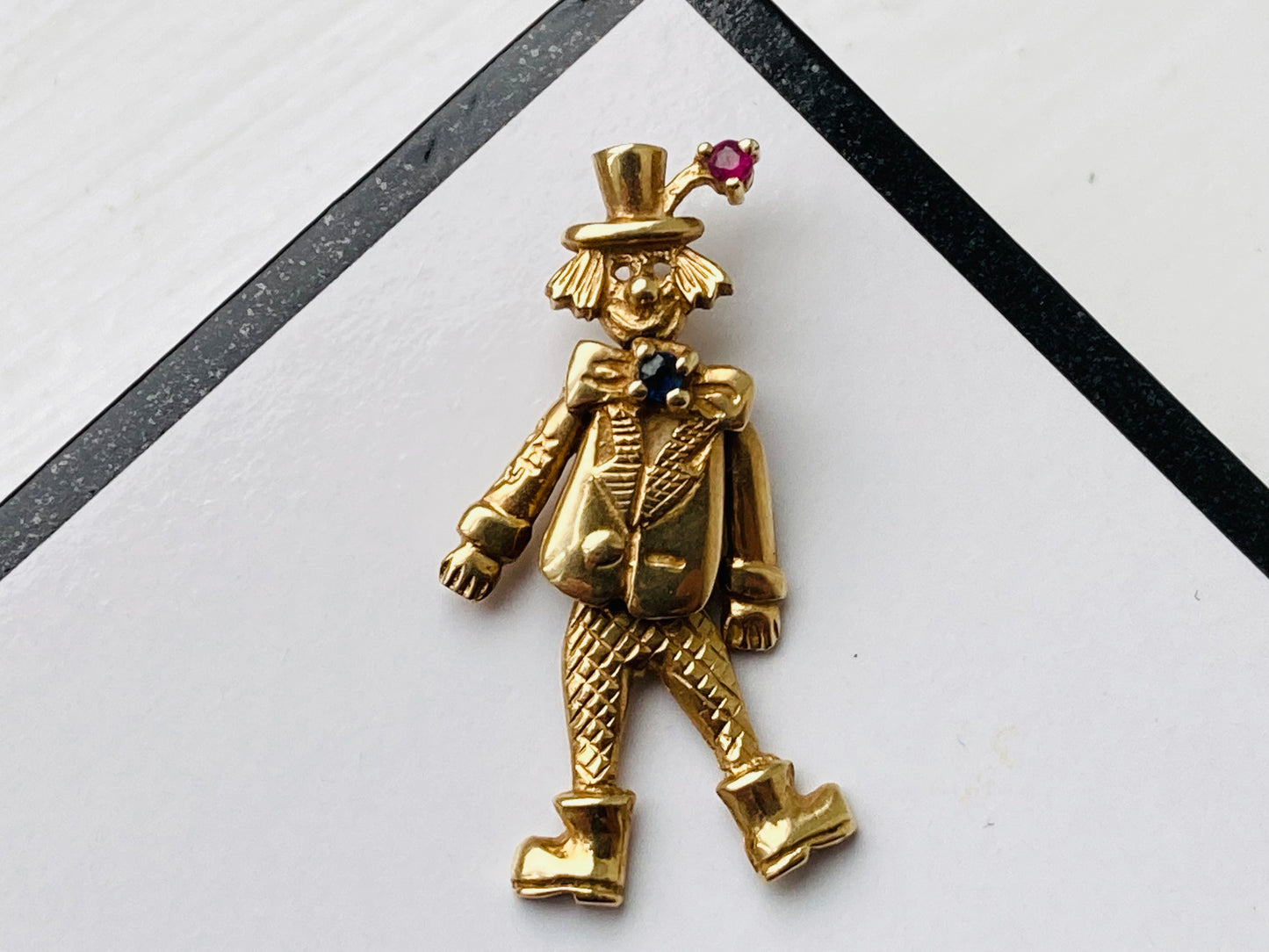 9ct Gold Articulated Clown Pendant