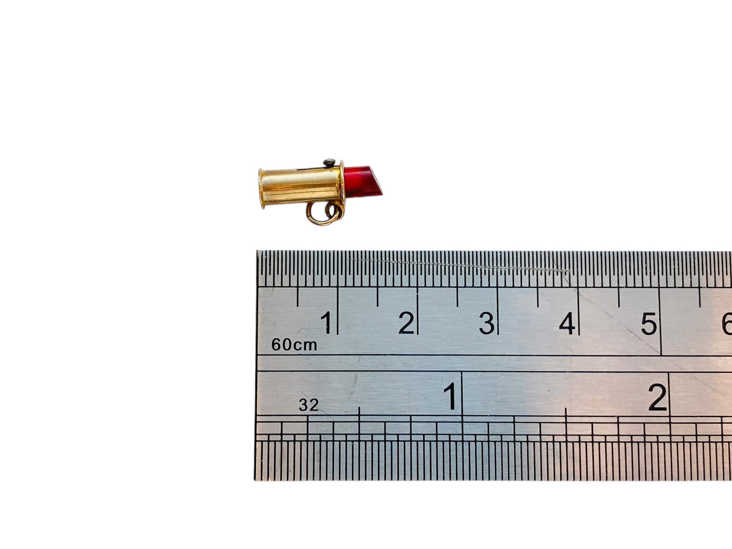 Vintage 9ct Gold Lip Stick Pendant or Charm