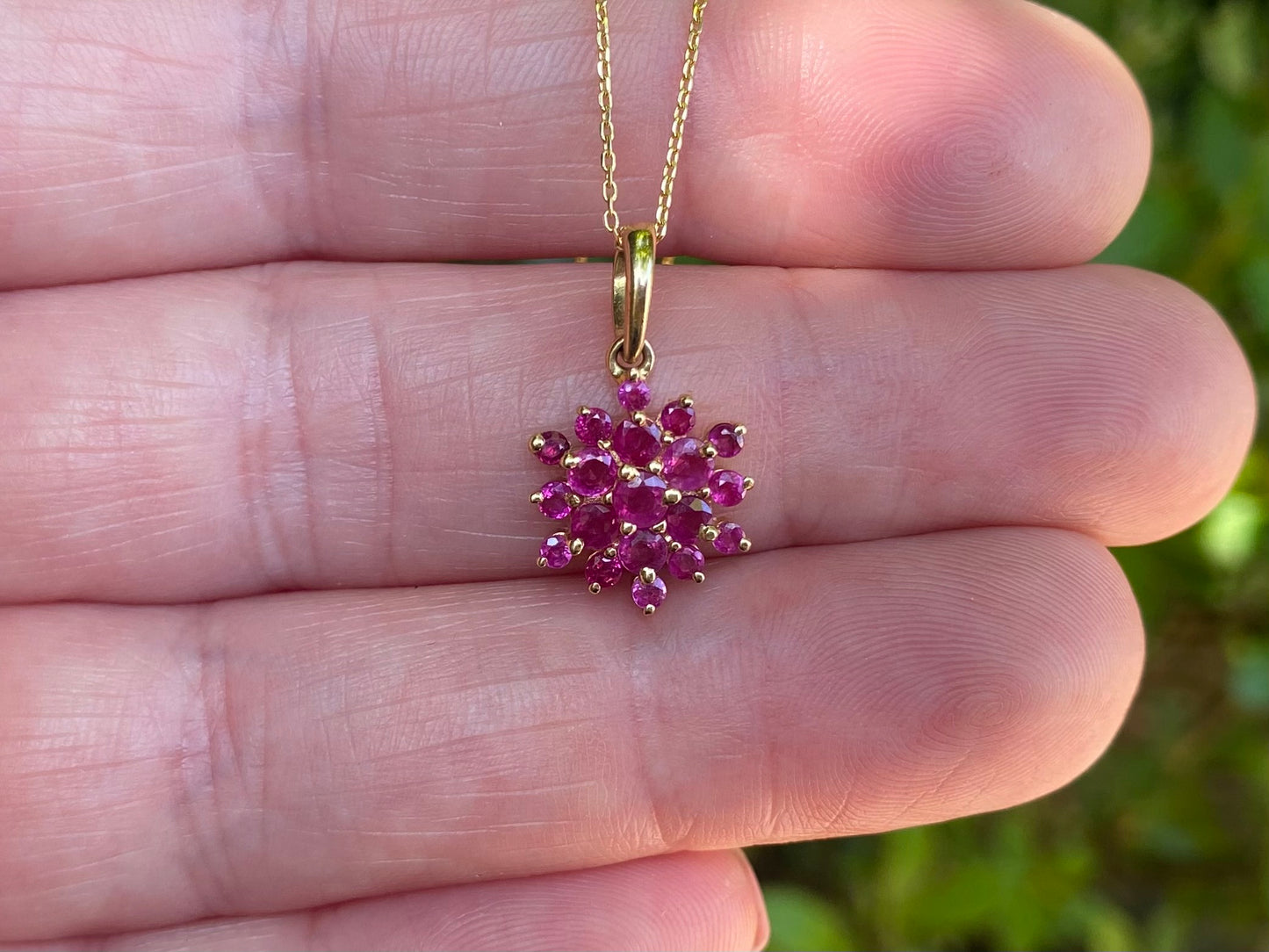 18ct Ruby Pendant With 18ct Necklace