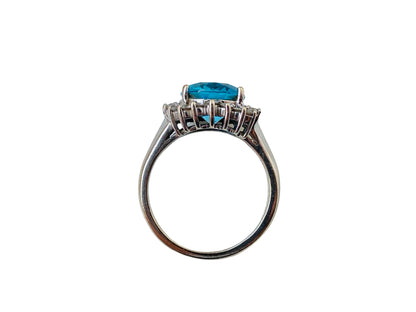 9ct Gold Topaz & Diamond Ring