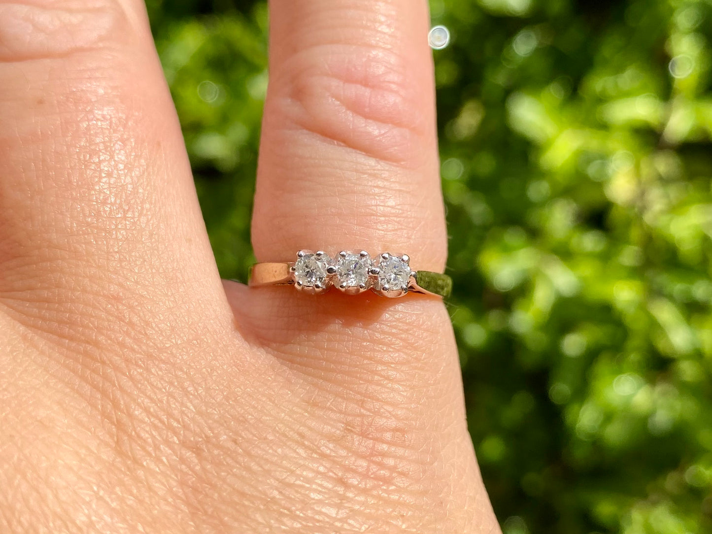 9ct Gold Three-Stone 0.25ct Diamond Ring