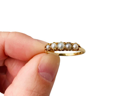 Antique 18ct Gold Pearl Ring