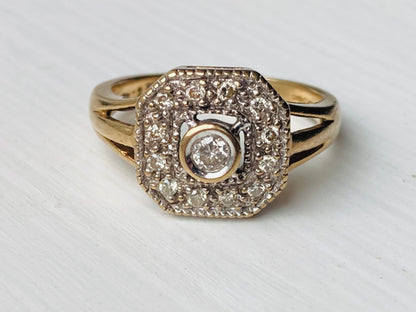 9ct Gold Diamond Ring