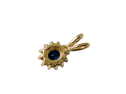 9ct Gold Sapphire & Diamond Pendant