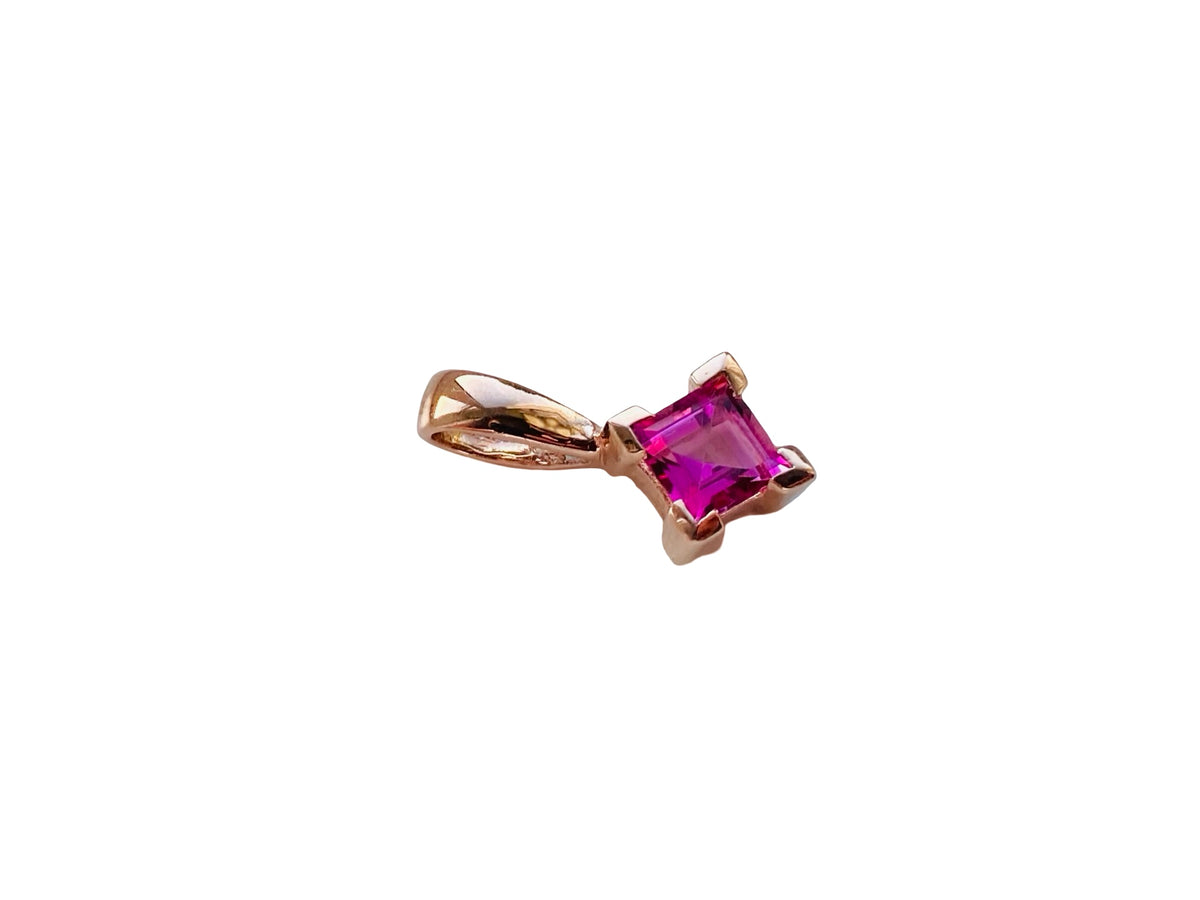 9ct Rose Gold Pink Sapphire Pendant