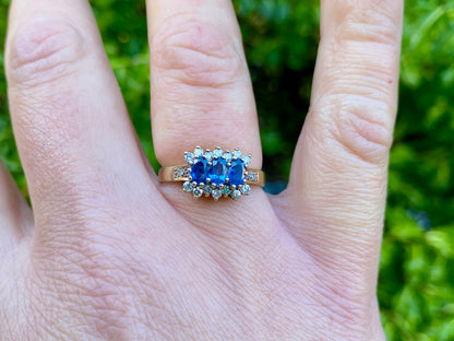 9ct Gold Sapphire & Diamond Ring