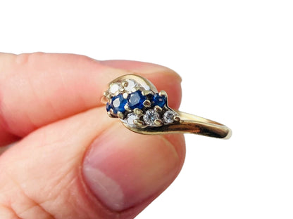 Vintage 9ct Gold Sapphire & Diamond Ring
