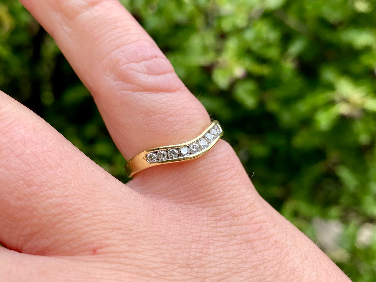 18ct Gold Diamond Wishbone/Chevron Ring