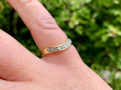 18ct Gold Diamond Wishbone/Chevron Ring