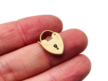 Vintage 9ct Gold Heart Padlock Clasp