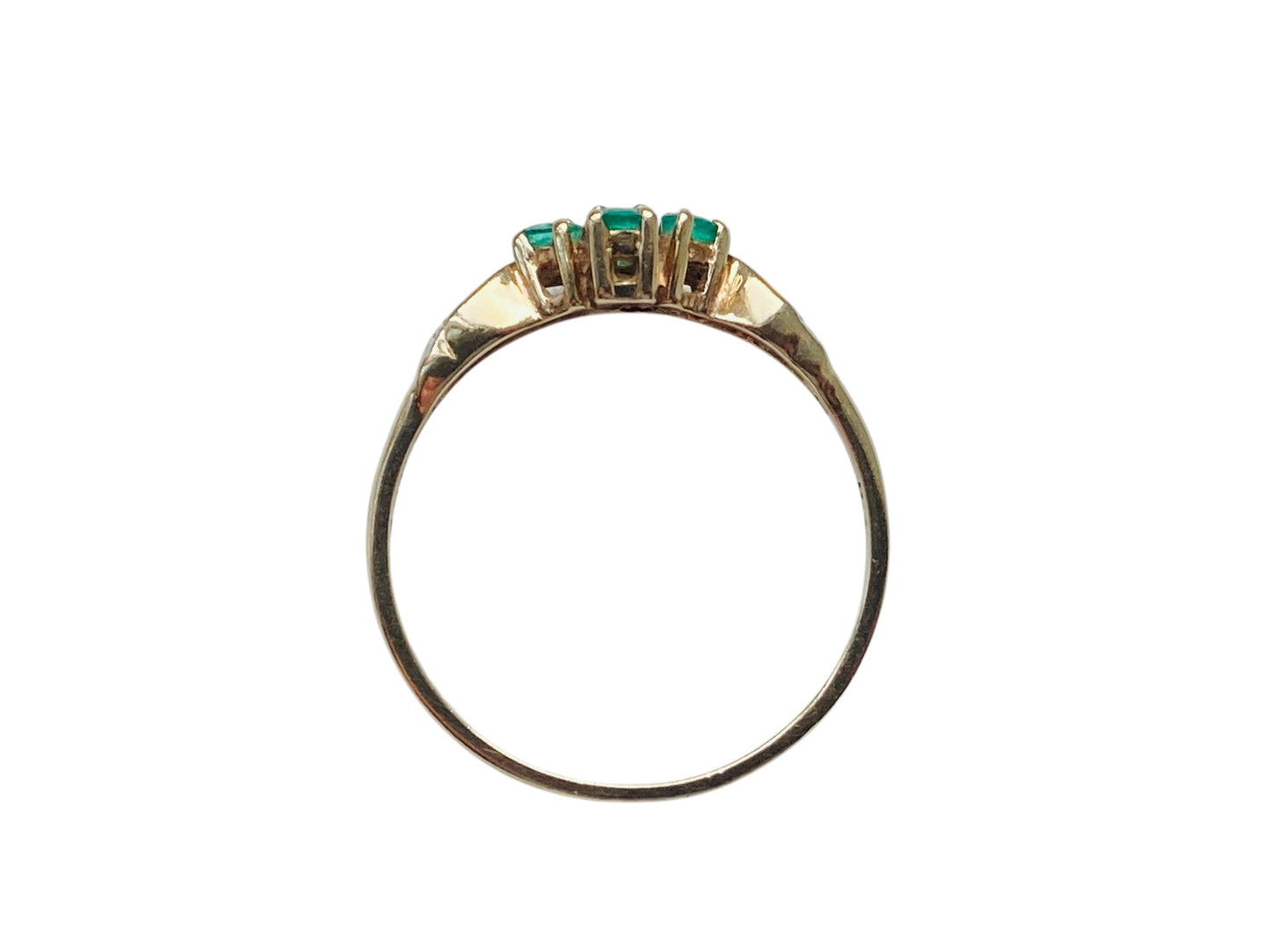 Vintage 9ct Gold Emerald & Diamond Ring