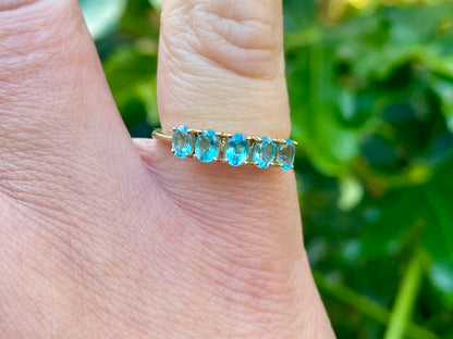 9ct Gold Blue Zircon Ring