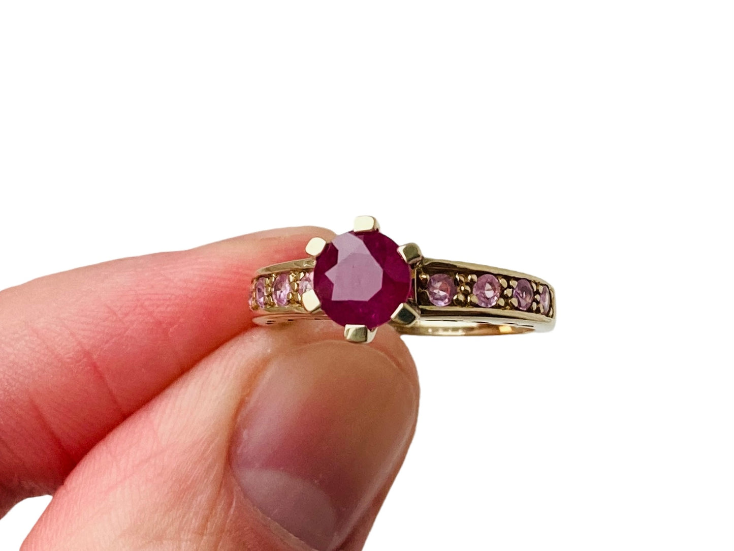 9ct Gold Ruby & Pink Sapphire Ring