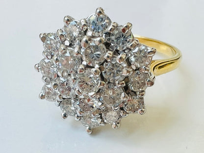 Vintage 18ct Gold Diamond Cluster Ring