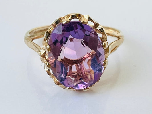 Vintage 9ct Gold Amethyst Ring