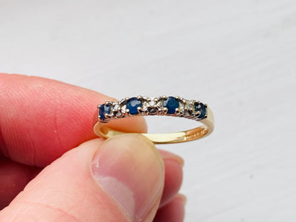 9ct Gold Sapphire & Diamond Ring