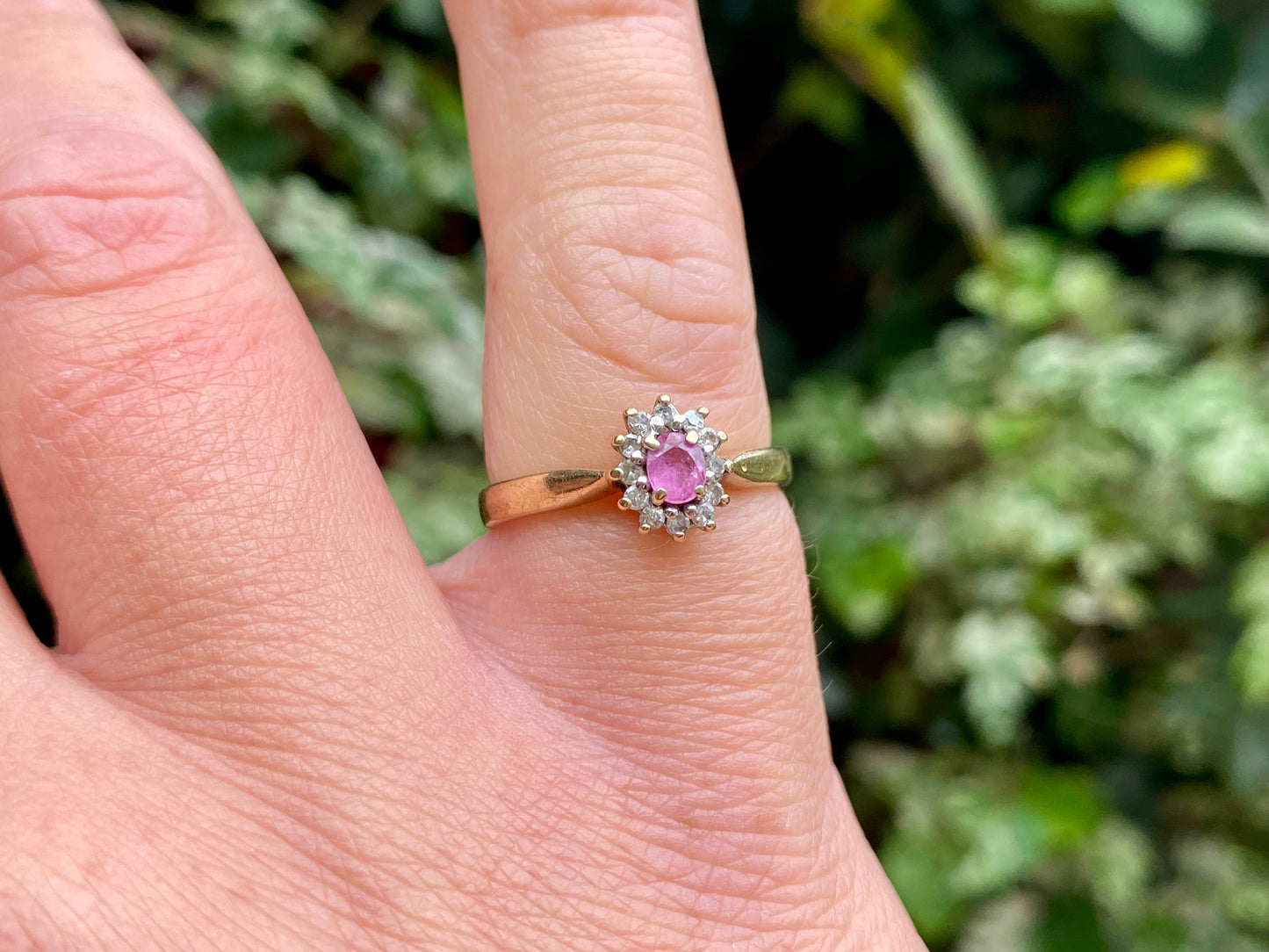 9ct Gold Pink Sapphire & Diamond Ring