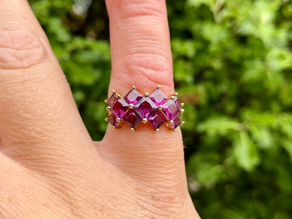 9ct Gold Rhodolite Garnet Ring