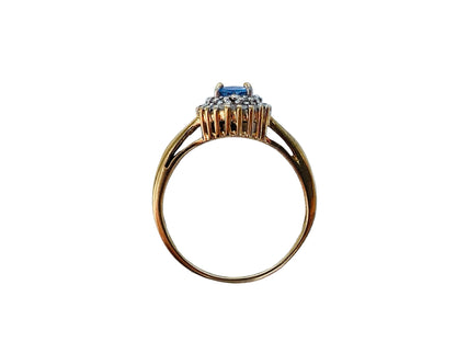 9ct Gold Tanzanite & Diamond Ring