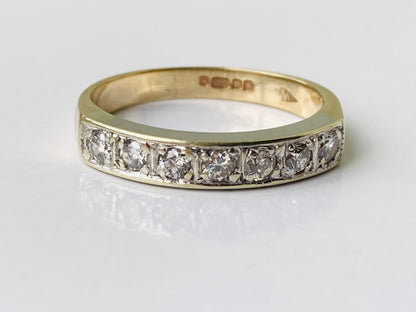 Vintage 9ct Gold Seven-Stone Diamond Ring