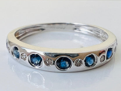 9ct Gold Sapphire & Diamond Ring