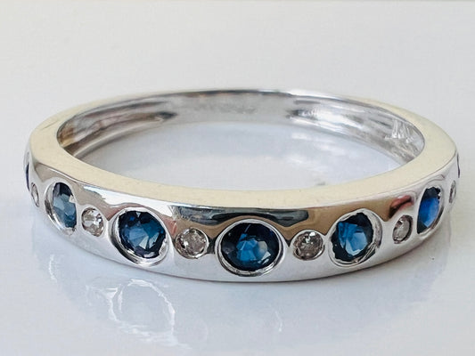 9ct Gold Sapphire & Diamond Ring