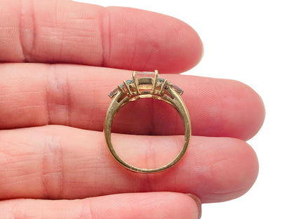 9ct Gold White & Green Sapphire Ring