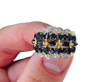 9ct Gold Sapphire & Diamond Ring