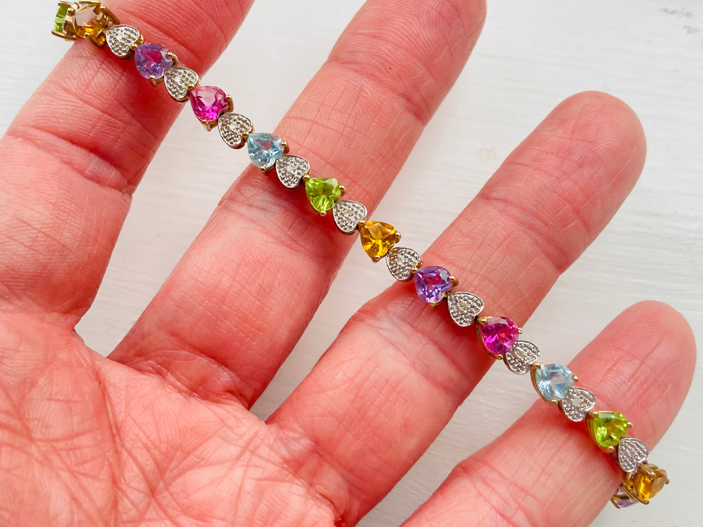 9ct Gold Multi Gemstone Bracelet