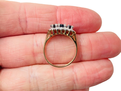 9ct Gold Sapphire & Diamond Ring
