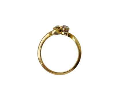 Antique 18ct Gold Two-Stone Diamond Toi Et Moi Ring
