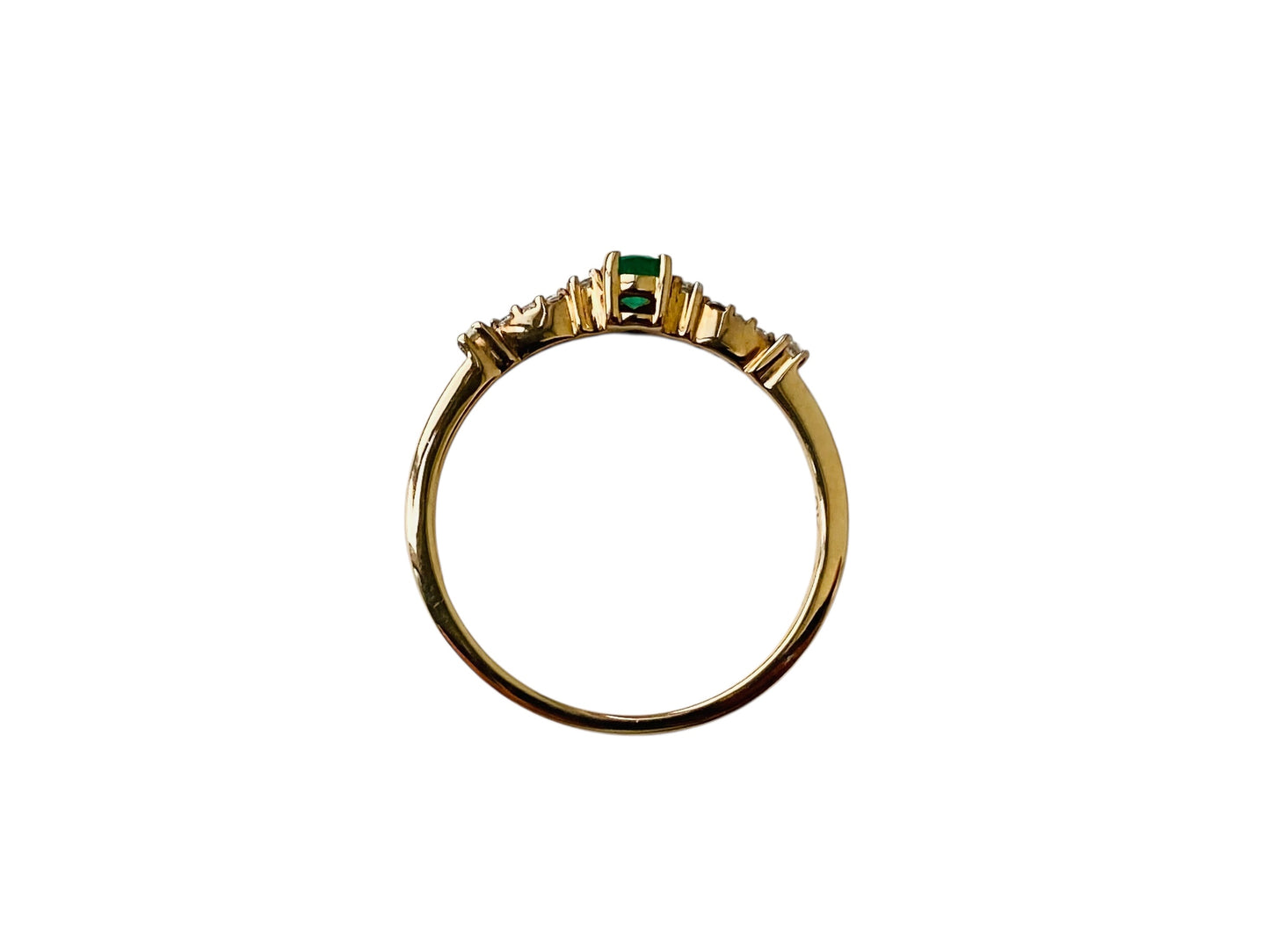 9ct Gold Emerald & Zircon Ring