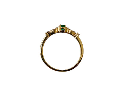 9ct Gold Emerald & Zircon Ring