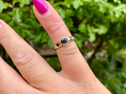 14ct Gold Sapphire & Diamond Ring