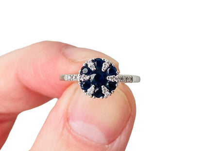 9ct Gold Sapphire & Diamond Ring