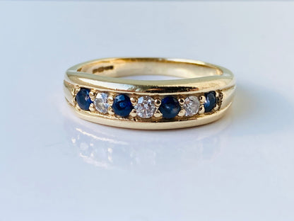 9ct Gold Sapphire & Diamond Ring